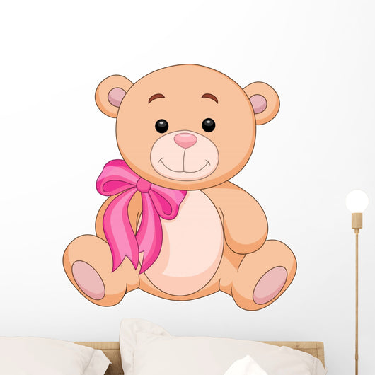 Cute brown bear stuff cartoon Wall Decal