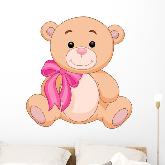 Cute brown bear stuff cartoon Wall Decal