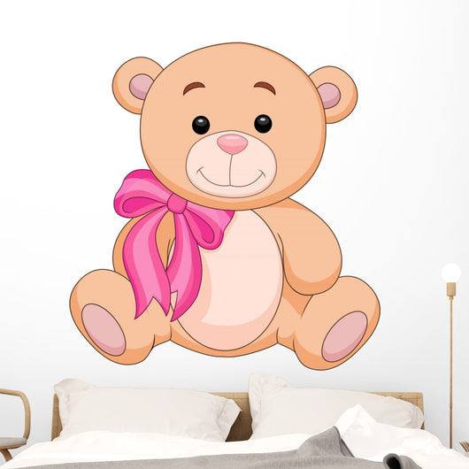 Cute brown bear stuff cartoon Wall Decal