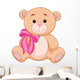 Cute brown bear stuff cartoon Wall Decal