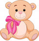Cute brown bear stuff cartoon Wall Decal
