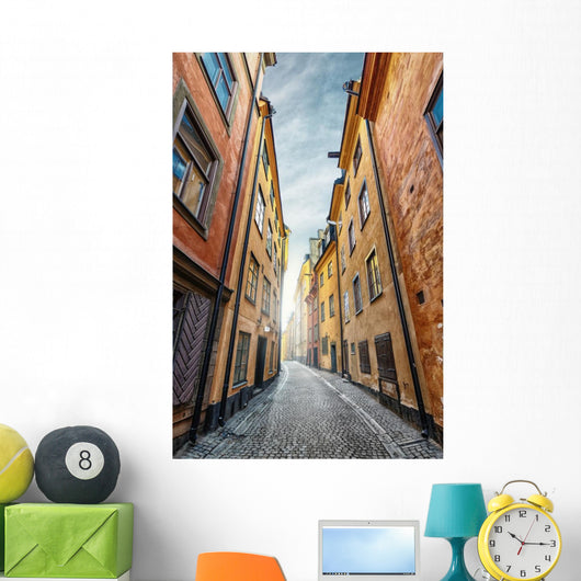 Colorful Alley with Cobblestone