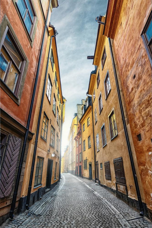 Colorful Alley with Cobblestone