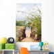 stairway entry to sandy beach  flowers Caribbean Sea Little Corn Wall Mural