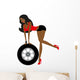 Sexy Woman with Wheel Wall Decal
