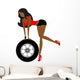 Sexy Woman with Wheel Wall Decal