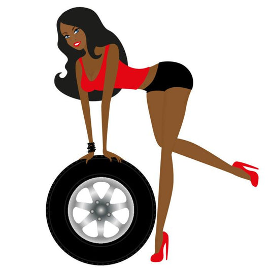 Sexy Woman with Wheel Wall Decal