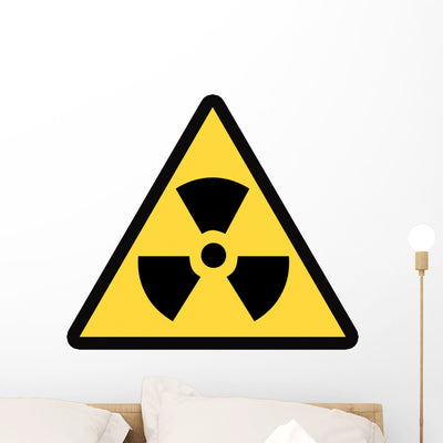 Radioactive Sign Wall Decal shown on a wall
