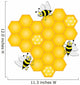 Honey Comb with Bees, Vector Illustration Wall Mural