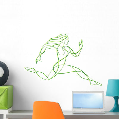Runner Wall Mural shown on a wall