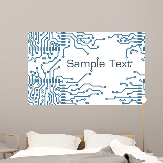 Pcb-layout Style with Text Wall Mural