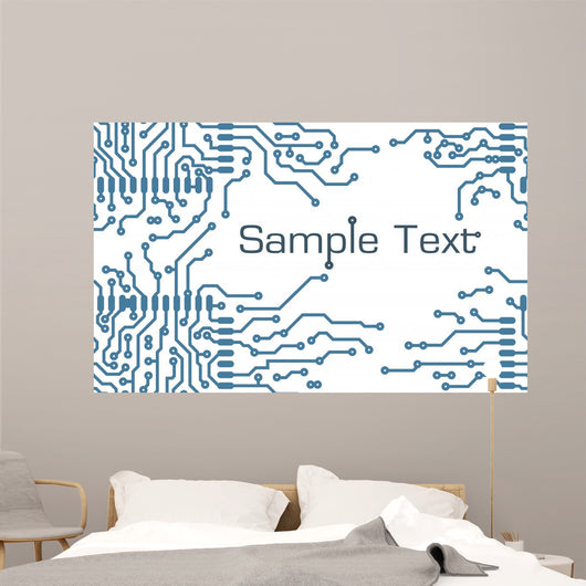 Pcb-layout Style with Text Wall Mural