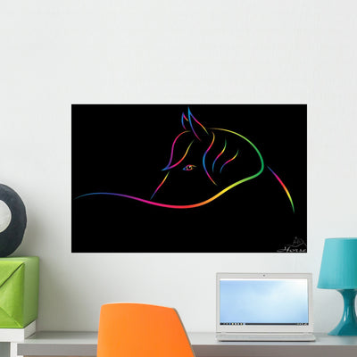 Vector Image Horse Black Wall Decal shown on a wall