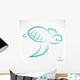 Vector Image Turtle White Wall Mural