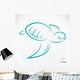 Vector Image Turtle White Wall Mural