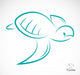 Vector Image Turtle White Wall Mural