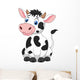 Cute cow cartoon sitting Wall Decal