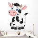 Cute cow cartoon sitting Wall Decal
