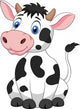 Cute cow cartoon sitting Wall Decal