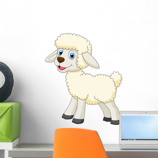 Cute sheep cartoon Wall Decal