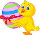 Cute Chicken Cartoon with Easter Egg Wall Mural