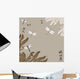 Floral ornament with dragonflies: Vector Wall Mural