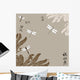 Floral ornament with dragonflies: Vector Wall Mural