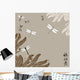 Floral ornament with dragonflies: Vector Wall Mural