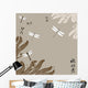 Floral ornament with dragonflies: Vector Wall Mural