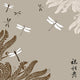Floral ornament with dragonflies: Vector Wall Mural