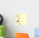 Card Background With Flowers and Butterflies Wall Mural