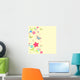 Card Background With Flowers and Butterflies Wall Mural