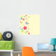 Card Background With Flowers and Butterflies Wall Mural