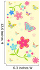 Card Background With Flowers and Butterflies Wall Mural