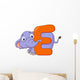 Alphabet E with elephant cartoon Wall Decal