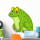 Cute green frog cartoon Wall Decal