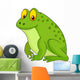 Cute green frog cartoon Wall Decal