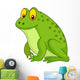 Cute green frog cartoon Wall Decal