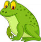 Cute green frog cartoon Wall Decal