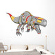 Robot Tyrannosaurus Rex Dinosaur Vector Illustration Wall Decal