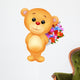 Cute bear holding flower bucket Wall Decal