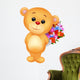 Cute bear holding flower bucket Wall Decal