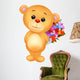 Cute bear holding flower bucket Wall Decal