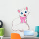 Cute white cat cartoon Wall Decal