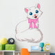 Cute white cat cartoon Wall Decal