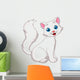 Cute white cat sitting Wall Decal