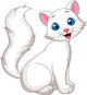 Cute white cat sitting Wall Decal
