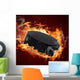 Flaming Hockey Puck Wall Mural