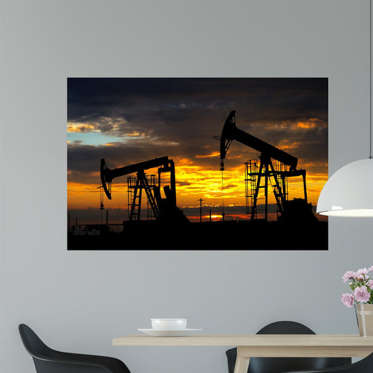Oil pump. Oil industry equipment Wall Mural