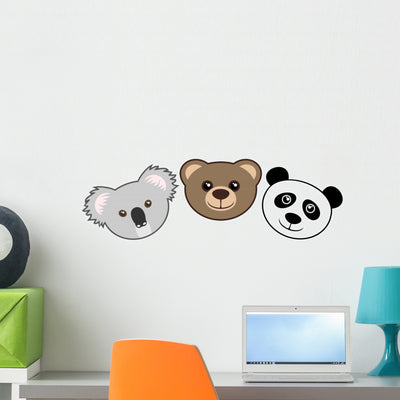 Three Faces Wall Decal shown on a wall
